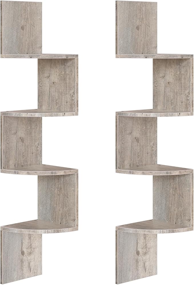 HOOBRO Corner Shelf Wall-Mounted, 4-Tier Corner Bookshelves by HOOBRO