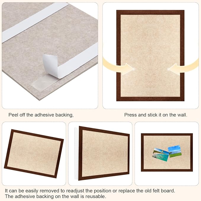 Felt Bulletin Board, 15.7''X 11.8'' corkboard Pin Board - Image 7