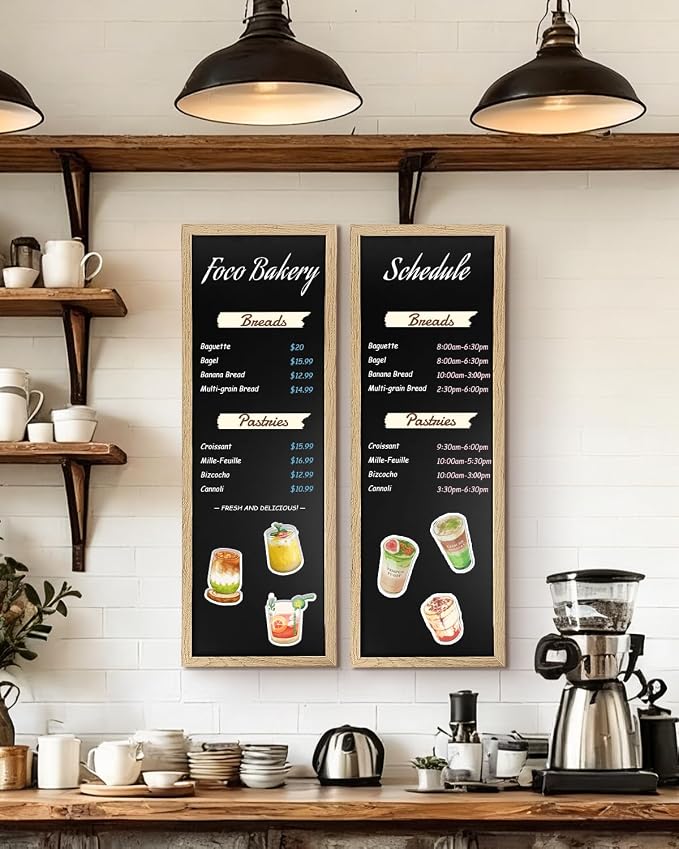 Magnetic Chalkboard for Wall, Long Chalk Board, Wall Hanging Menu for Restaurant - Image 7