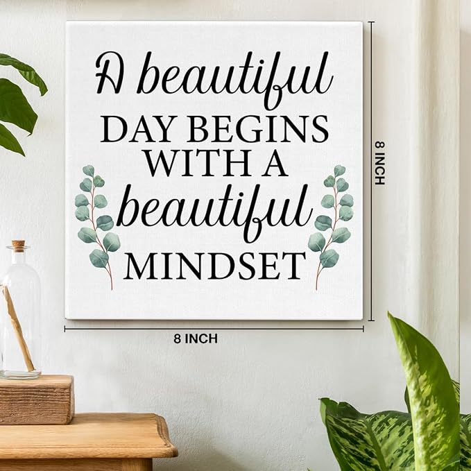 Motivational Eucalyptus Wall Art Decor, Inspirational Green Botanical Pictures - Image 2