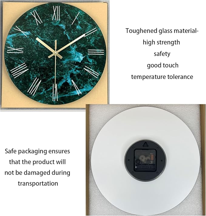 Teal Wall Clock Battery Operated 14 Inch Modern Abstract Clocks - Image 6