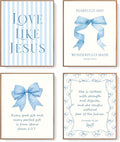 LARTSFRO Coquette Blue Bow Jesus Wall Art Decor Posters, Light Blue Bow by Unknown