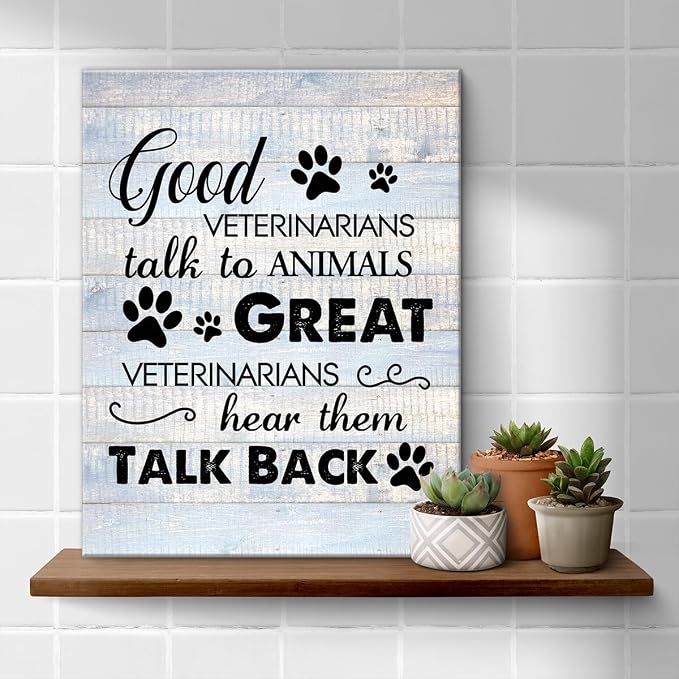 Funny Veterinarian Gifts Farmhouse Dog Canvas Wall Art Decor Veterinary Vet Gift - Image 4
