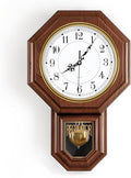 Pendulum Wall Clock Battery Operated, Imitation Wood Plastic Regulator Clock by Unknown