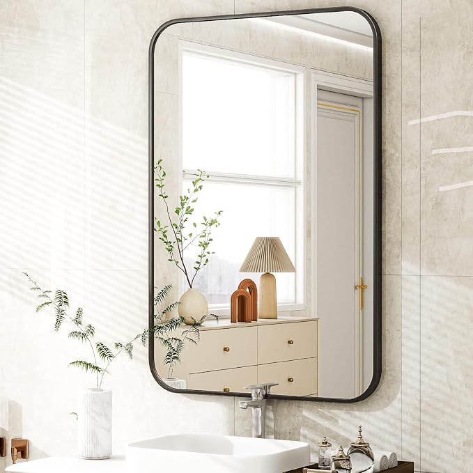Easly 26 x 38 Inch Bathroom Mirror, Rounded Rectangular Vanity Mirror - Image 5