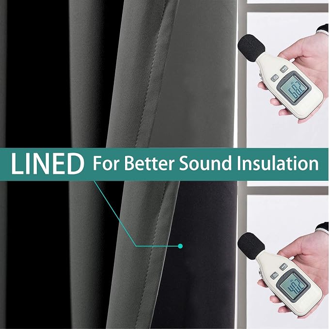 Yakamok 100% Blackout Curtains 72 Inches Long, 2 Thick Layers Thermal Insulated - Image 4