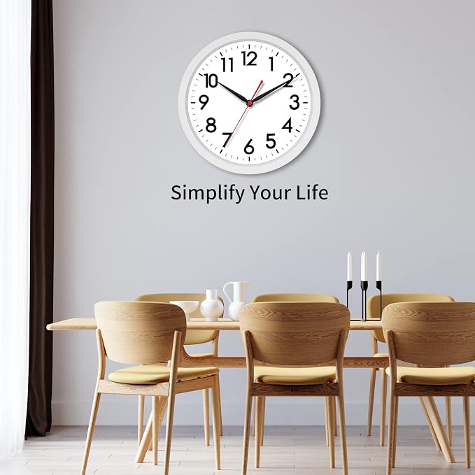 AKCISOT 12 Inch Wall Clock Silent Non Ticking Modern Wall Clocks Battery - Image 7