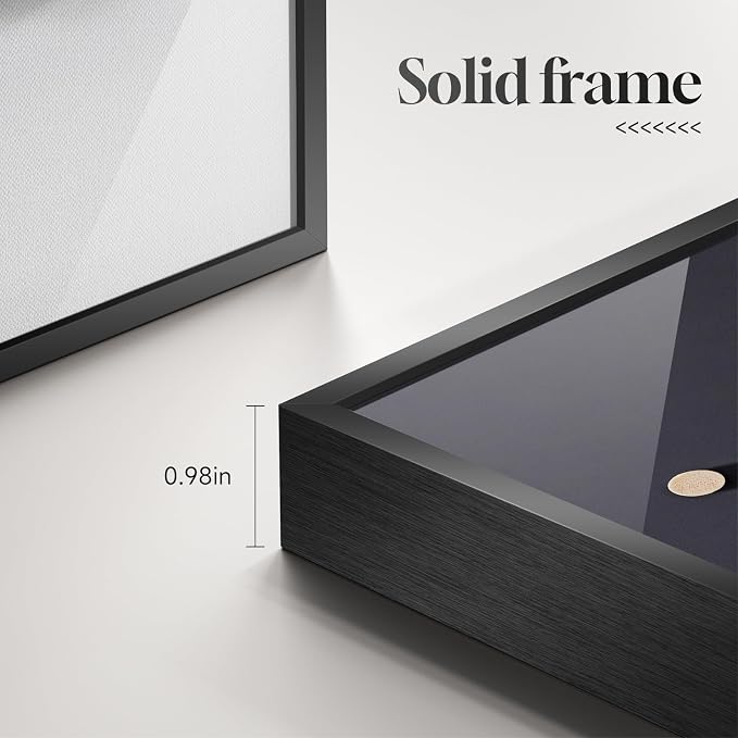 Large Framed Modern Elegant Black and White Abstract Wall Art - Image 6
