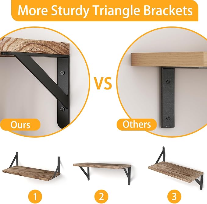 YGEOMER Floating Shelves for Wall Mounted Wall Shelves for Bedroom, Bathroom - Image 4
