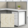 Cubicle Wallpaper for Fabric Walls Removable-Gold and White Geometric Wallpaper by HomeinBold
