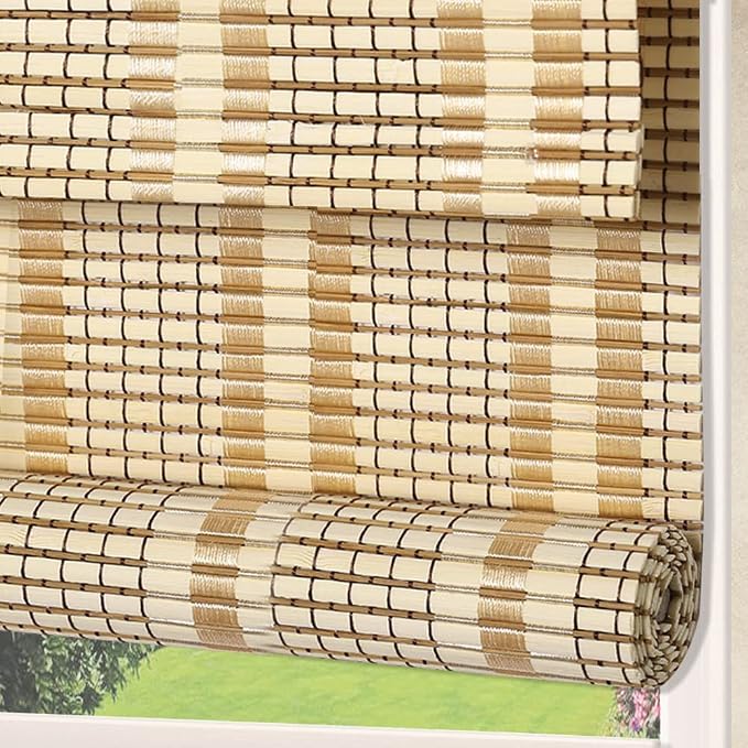 Letau No Drill No Tools Cordless Wood Window Shades Blinds, Bamboo Light - Image 2