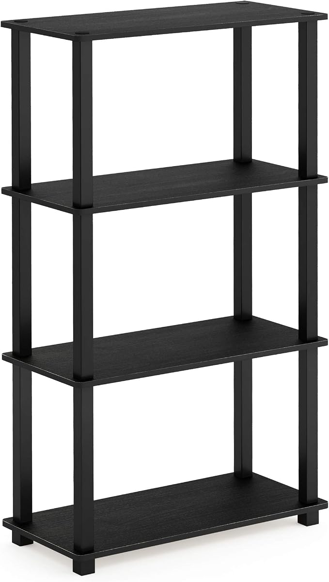 Furinno TURN-S-TUBE Storage Shelves, 4-Tier Book Shelf, Corner Shelf, Toolless - Image 4