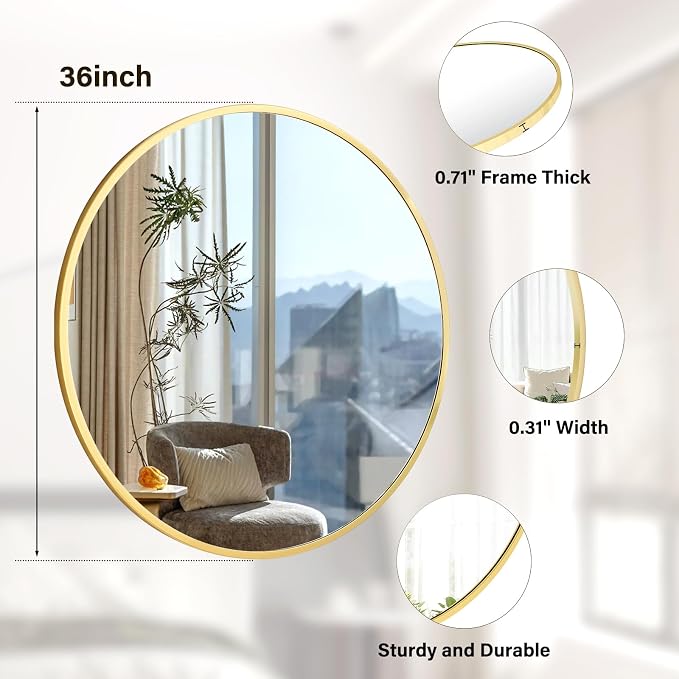 XRAMFY 36 Inch Round Mirror - Image 6