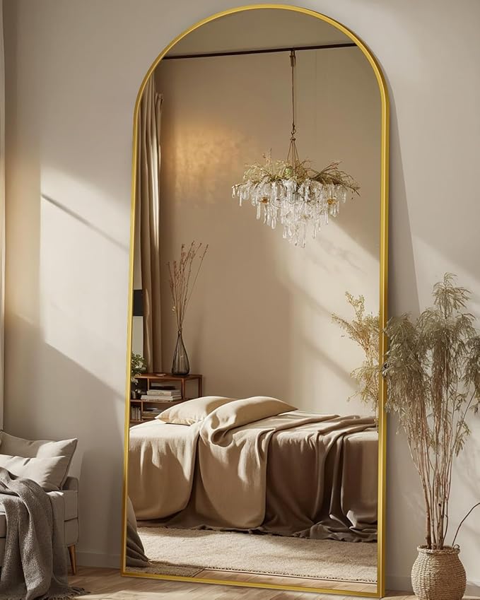 Antok 71" x28” Arched Full Length Floor Mirror, Free Standing/Wall Mount/Leaning by AntokMirror