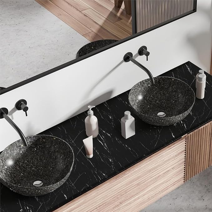Abyssaly Black Marble Contact Paper Peel and Stick Countertops Waterproof Matte - Image 7