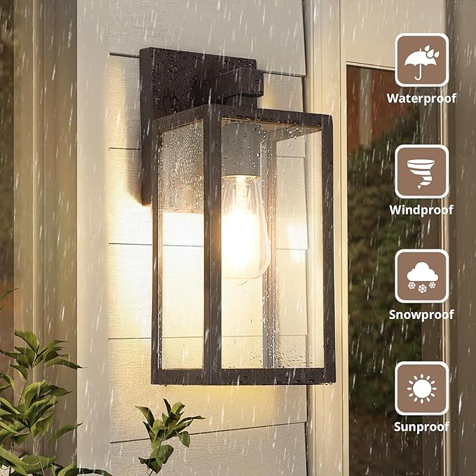 MAXvolador Outdoor Wall Sconce, Exterior Waterproof Wall Lantern Light Fixture - Image 2