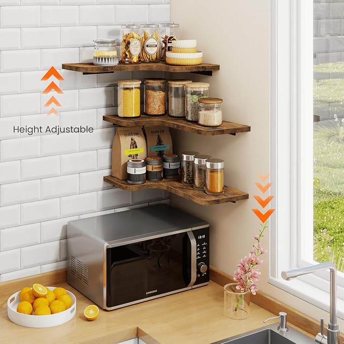 Homode Corner Floating Shelves, Corner Shelves Wall Mounted - Image 7