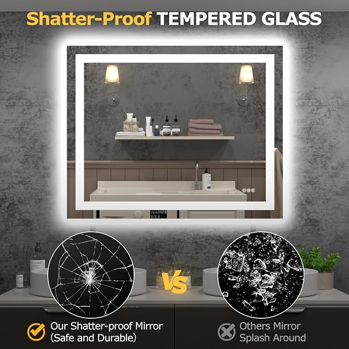 Hivone 40X32 LED Bathroom Mirror - Image 6