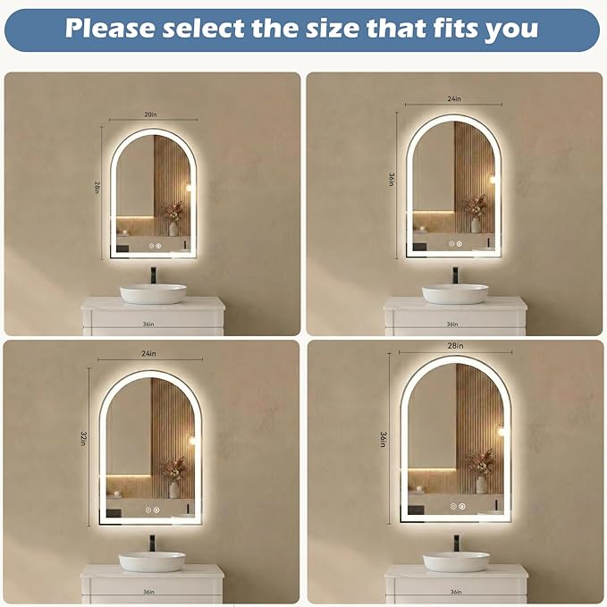 Sweetcrispy 20"×28" LED Bathroom Mirror - Image 2