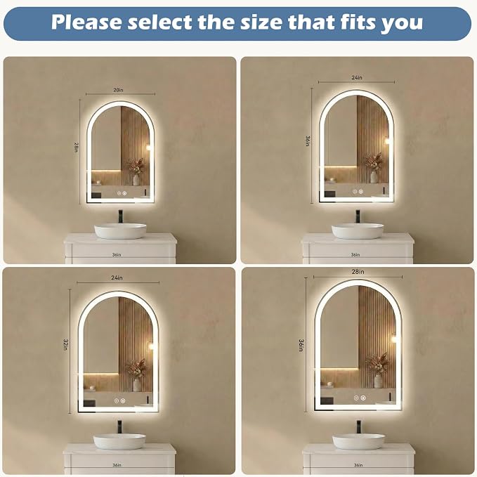 DUMOS 20"×28" LED Bathroom Mirror - Image 2