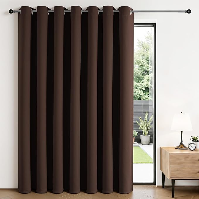Joydeco Blackout Patio Sliding Door Curtains 84 Inches Long, Grommet Privacy by JOYDECO