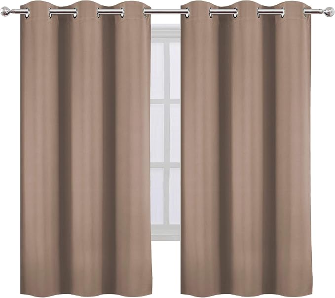 LEMOMO Cappuccino Blackout Curtains 38 x 54 Inch Length/Set of 2 Curtain - Image 2