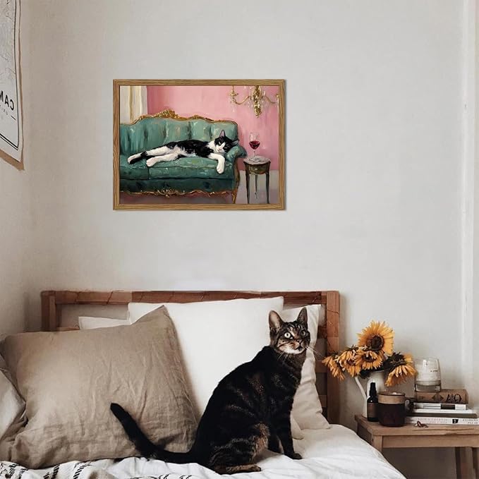 Fun Cat Wall Art Cute Tuxedo Cat - Image 5