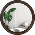 CULER Round Wall Mirrors 24 Inch, Wood Rustic Decorative Transitional Mirror by Culer