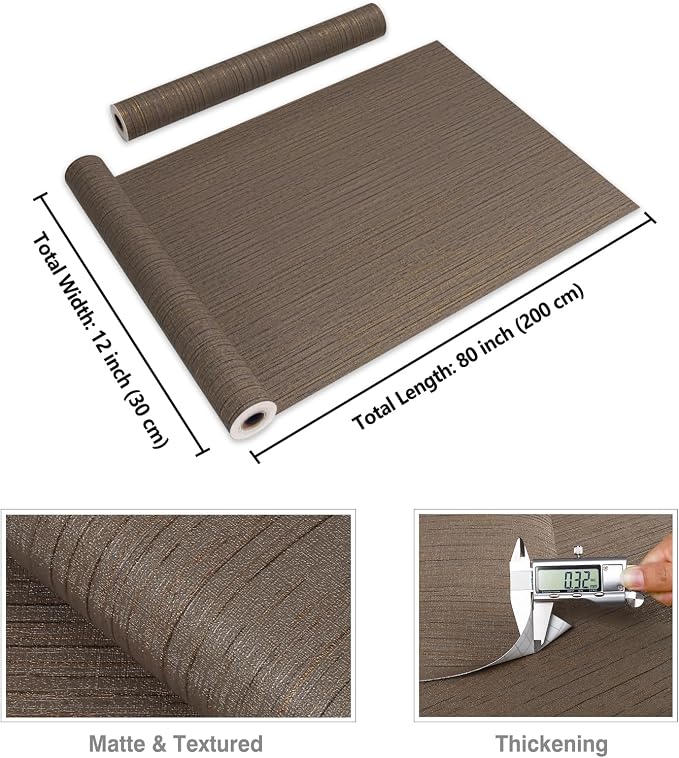 CRE8TIVE Dark Brown Grasscloth Peel and Stick Wallpaper Textured Grass Cloth - Image 8