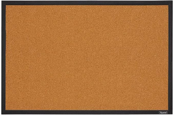 Quartet Cork Bulletin Board, Framed Corkboard, Message Board, Vision Board by Quartet