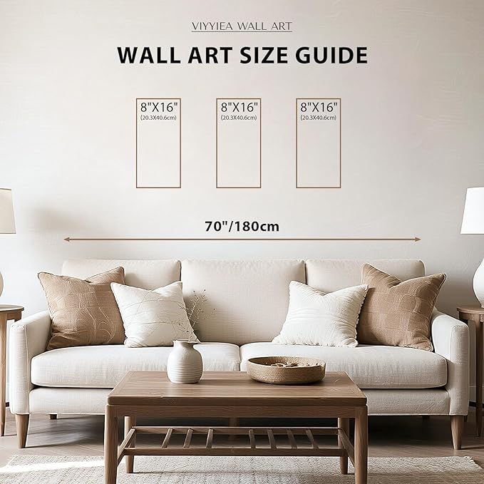 VIYYIEA Boho Solid Wood Carved Wall Art Set of 3, Geometric Minimalist Wooden - Image 4
