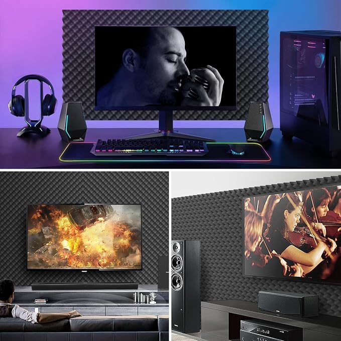 6 Pack 1.5"X12"X12" Acoustic Foam, Sound Proof Egg Crate Foam, Upgraded - Image 6