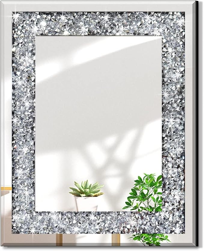 QMDECOR Rectangle Sparkling Decorative Wall Mirror by QMDECOR