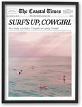 iHery Premium Natural Black OAK Wood 16x20in Surf’s Up Coastal Cowgirl Trendy by iHery