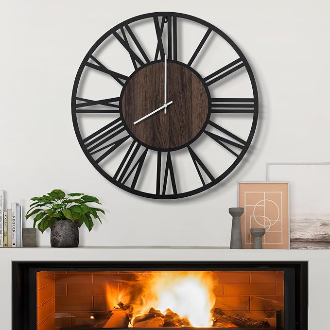 LEIKE Large Wall Clocks, Non Ticking, Battery Operated Small Vintage Round by LEIKEWALLCLOCK
