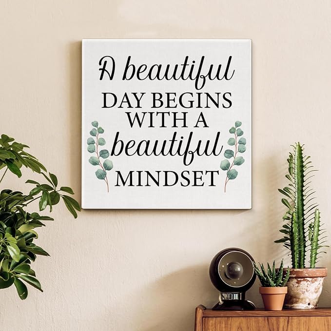 Motivational Eucalyptus Wall Art Decor, Inspirational Green Botanical Pictures - Image 3