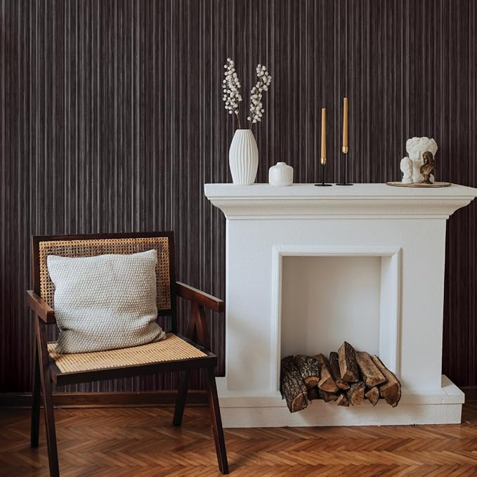 Tempaper Black Linen Grasscloth Removable Peel and Stick Wallpaper, 20.5 in X - Image 4