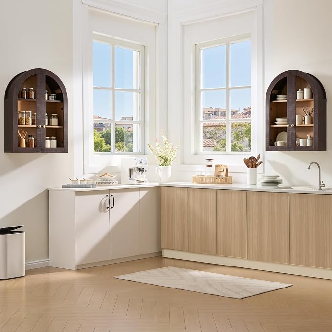 Bathroom Arched Wall Cabinet Over The Toilet Storage Cabinet, 23.5×31.4 Inch - Image 6