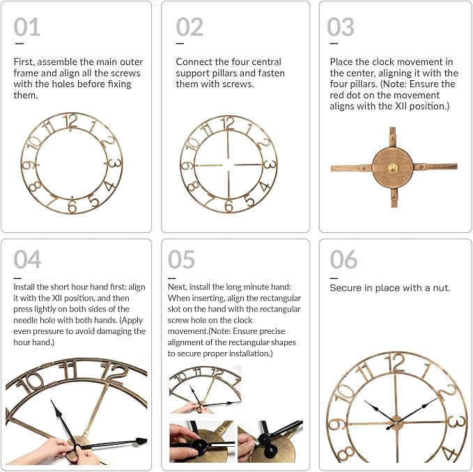 Large Wall Clock for Living Room Decor–40 Inch Silent Non-Ticking Modern - Image 5