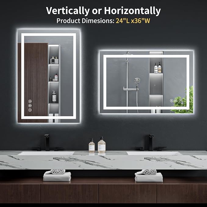 24"x36" LED Bathroom Mirror - Image 8