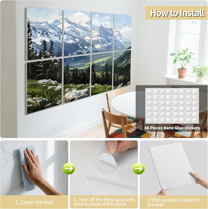 Art3d Soundproof Wall Panels 48"x32", Sound Absorbing Decorative Wall Panels - Image 7