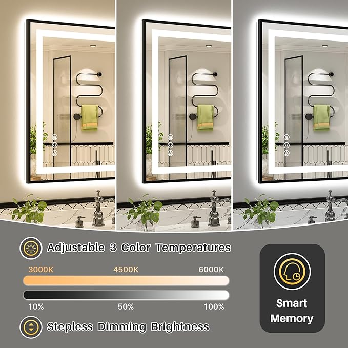 55x36 Inch LED Bathroom Mirror - Image 5