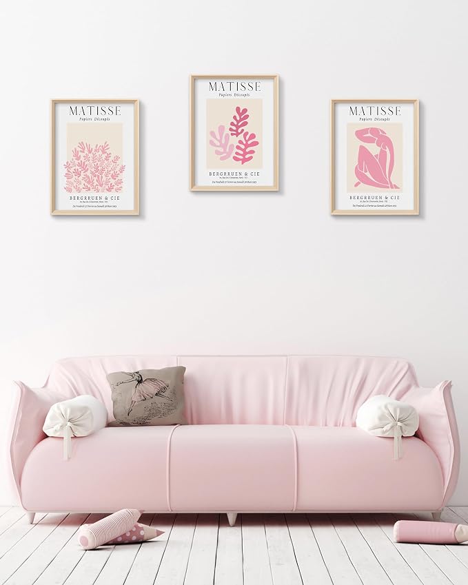 Framed Matisse Pink Canvas Wall Art, Abstract Matisse Canvas Wall Decor - Image 7