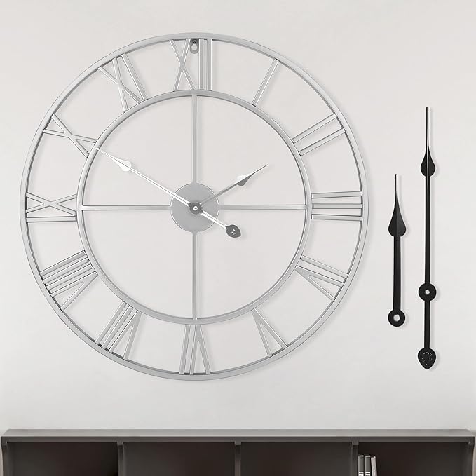 LEIKE 24" Modern Large Wall Clocks, Silent Non Ticking, Battery Operated by LEIKEWALLCLOCK