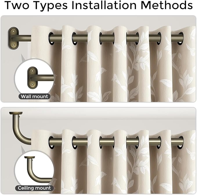 2 Pack Curtain Rods 32-46 Inch, Antique Bronze Wrap Around Blackout Curtain Rods - Image 4