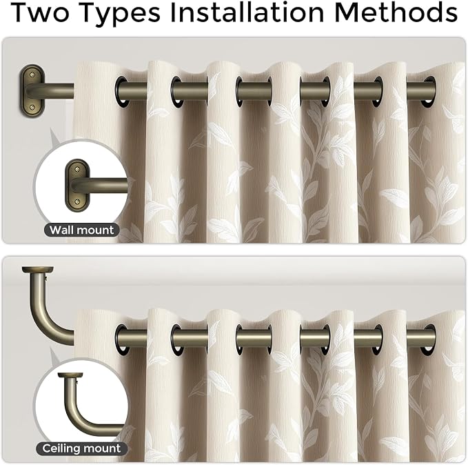 2 Pack Curtain Rods 36-88 Inch, Antique Bronze Wrap Around Blackout Curtain Rods - Image 4