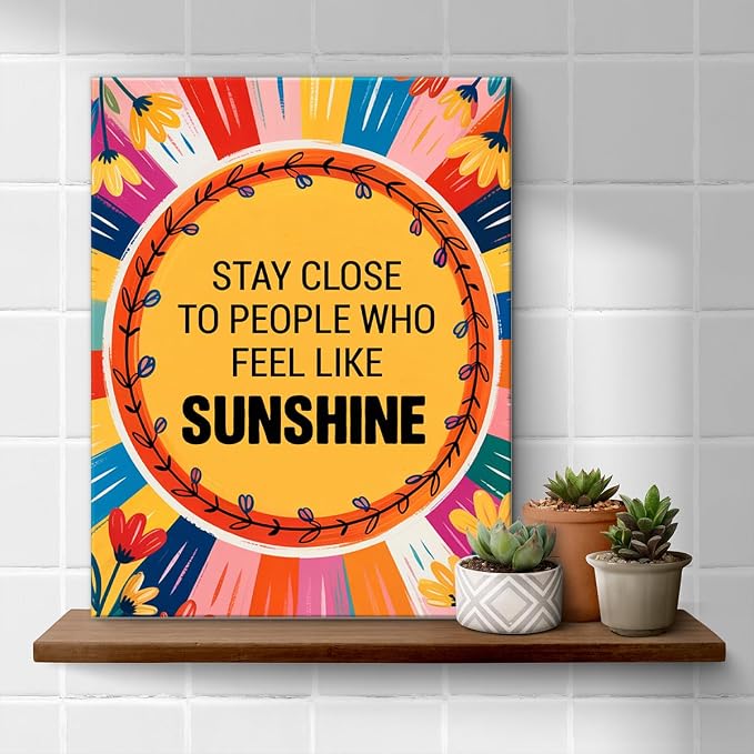 Inspirational Sunshine Wall Art Decor, Motivational Canvas Painting Pictures - Image 4