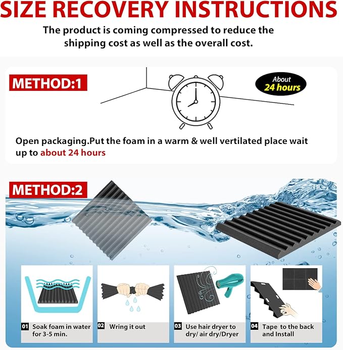 FONESO Acoustic Foam Panels, Sound Proof Foam Panels - Image 6