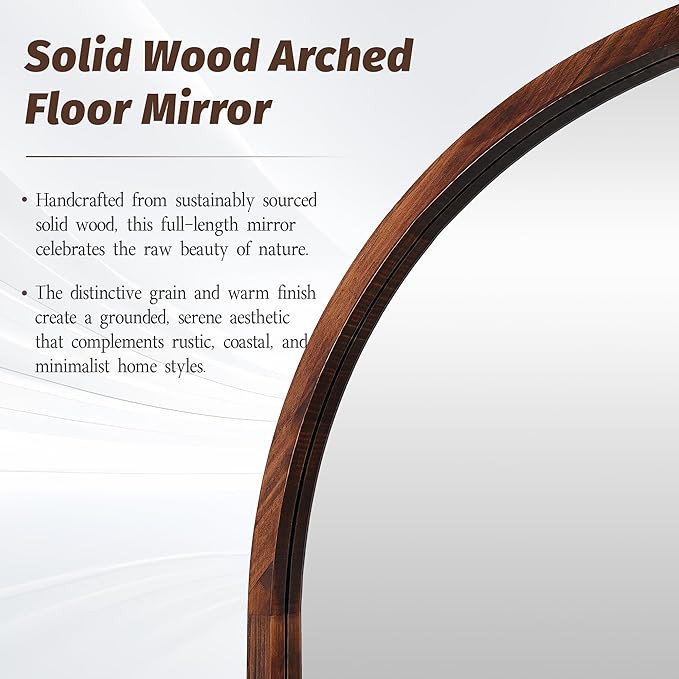 Full Length Mirror 82"×44" Floor Mirror Standing Tall Mirror, Arched Stand up - Image 4