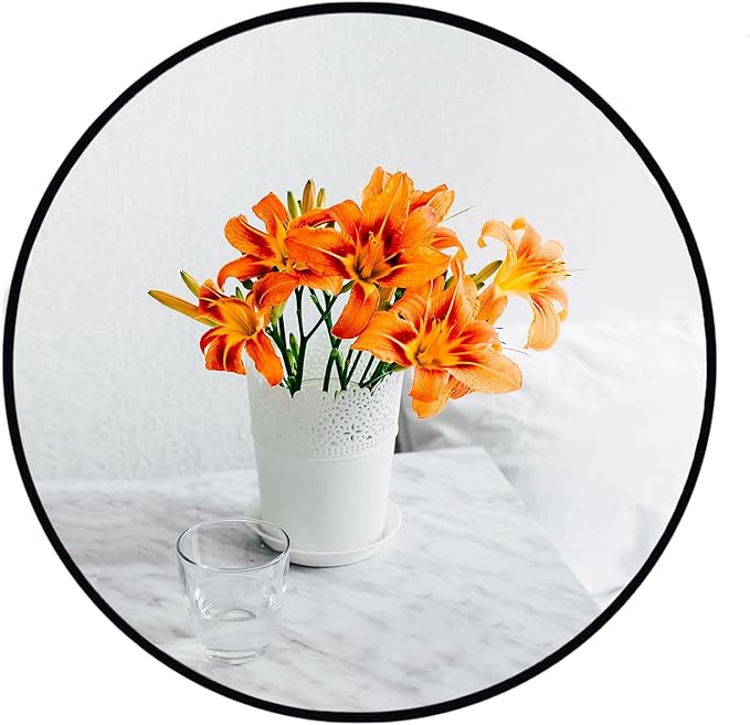 Oruii Small Round Mirror 16 inch, Small Black Circle Mirror Metal Frame by OruiiMirror